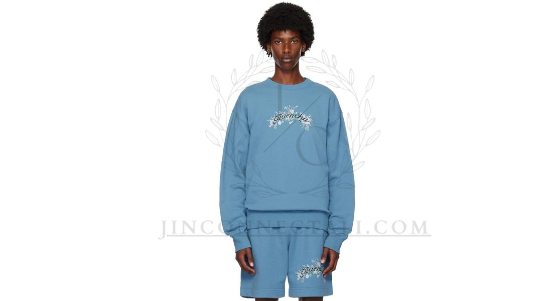 Givenchy Blue Floral Logo Sweatshirt